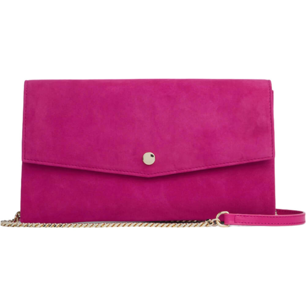 LK Bennett Layla Bright Burgundy Suede Envelope Clutch